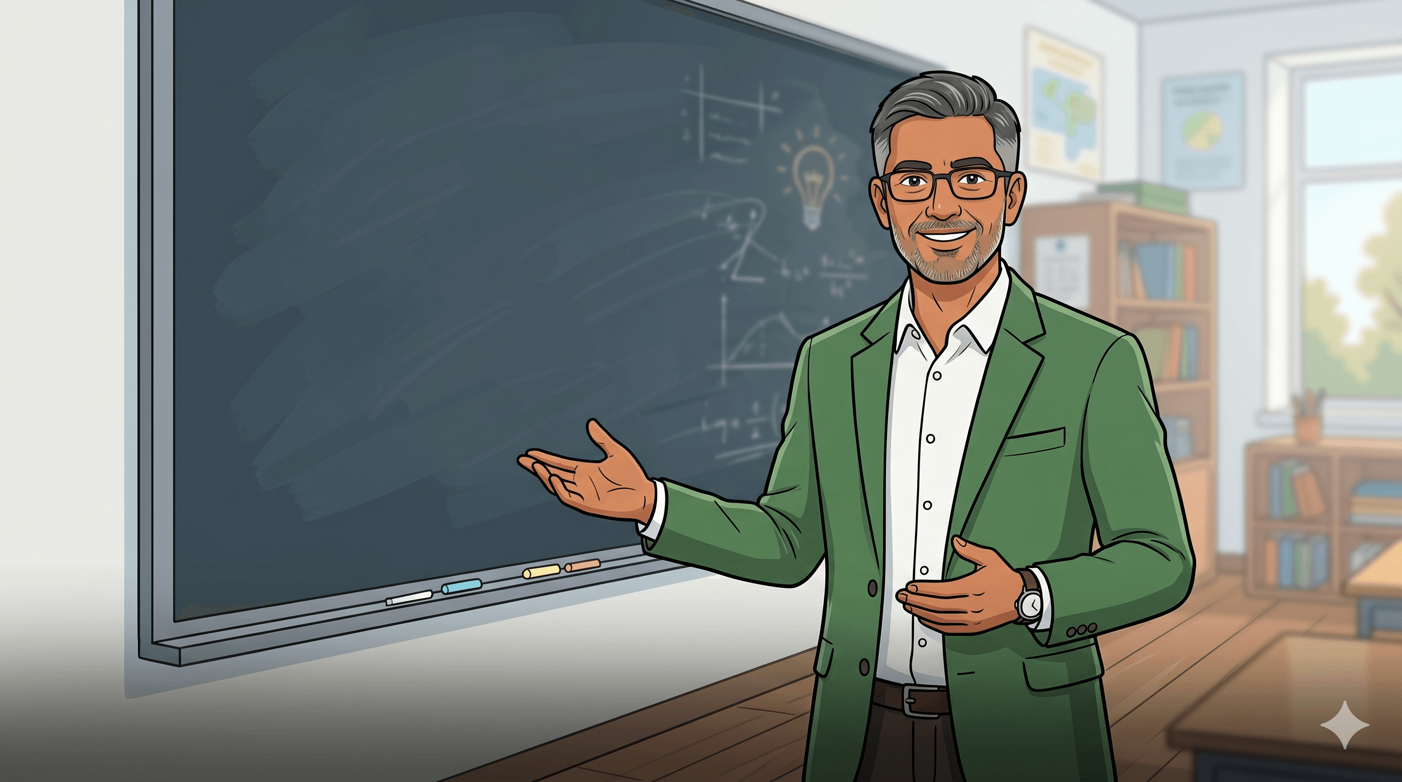 teacher market question scene